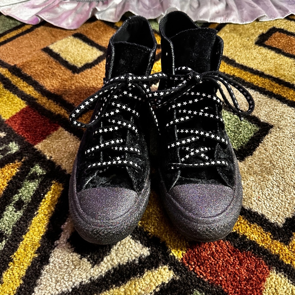 Converse Miley Cyrus Black and Silver Sneakers